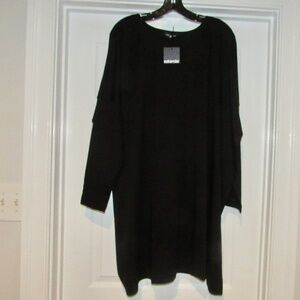 Brand new w tag ESKANDAR Pima Cotton Xtra Wide L/S Tee T SHIRT OS black